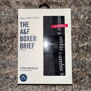 Abercrombie & Fitch Men’s Boxer Briefs 3-Pack Size XL Black A&F Underwear